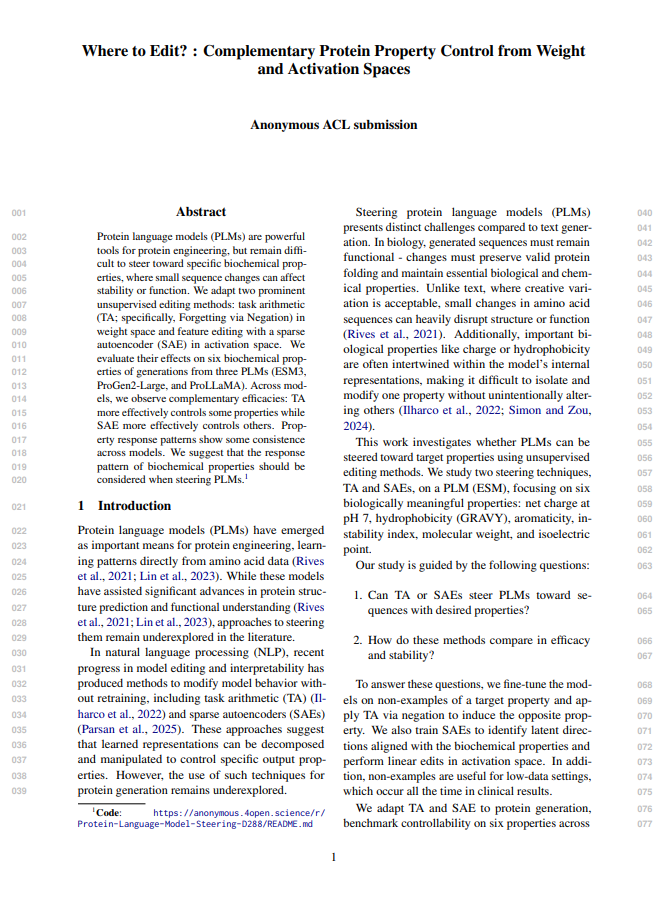 Protein Property Control